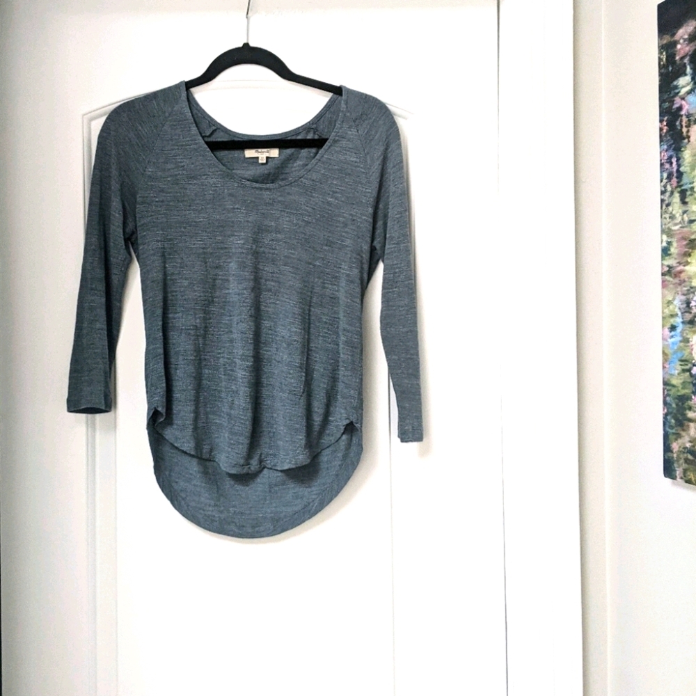 MADEWELL 3/4 Three Quarter Sleeve Top, XS